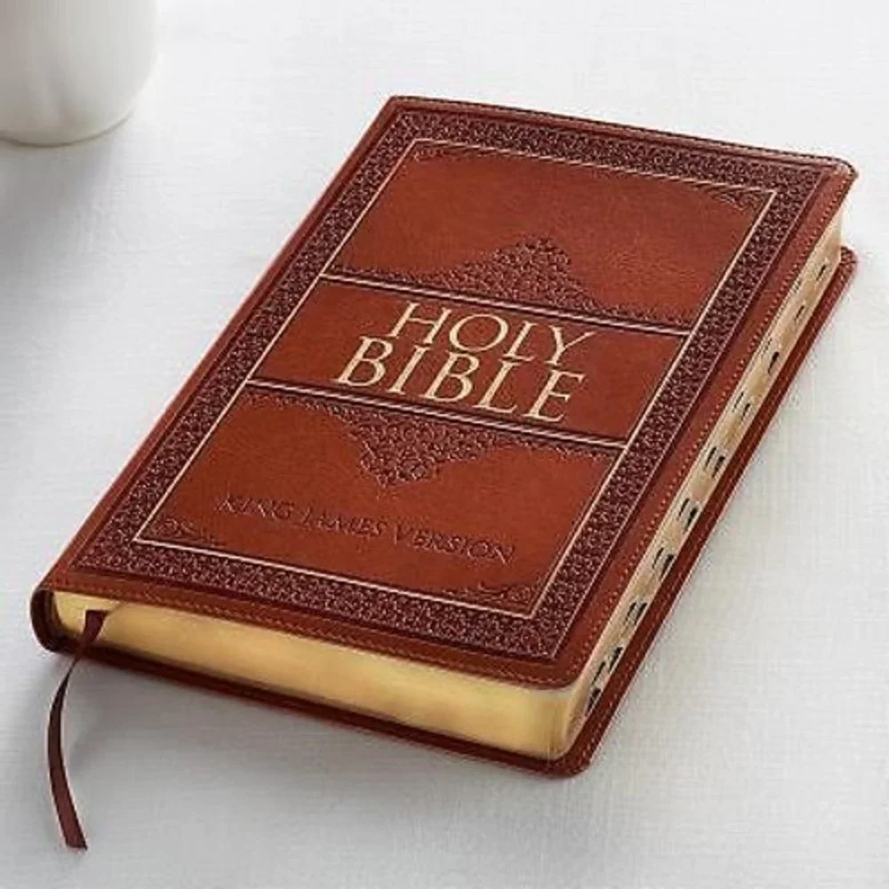 KJV Holy Bible Large Print Thumb Index Edition Tan (2013, Leather, Large Type